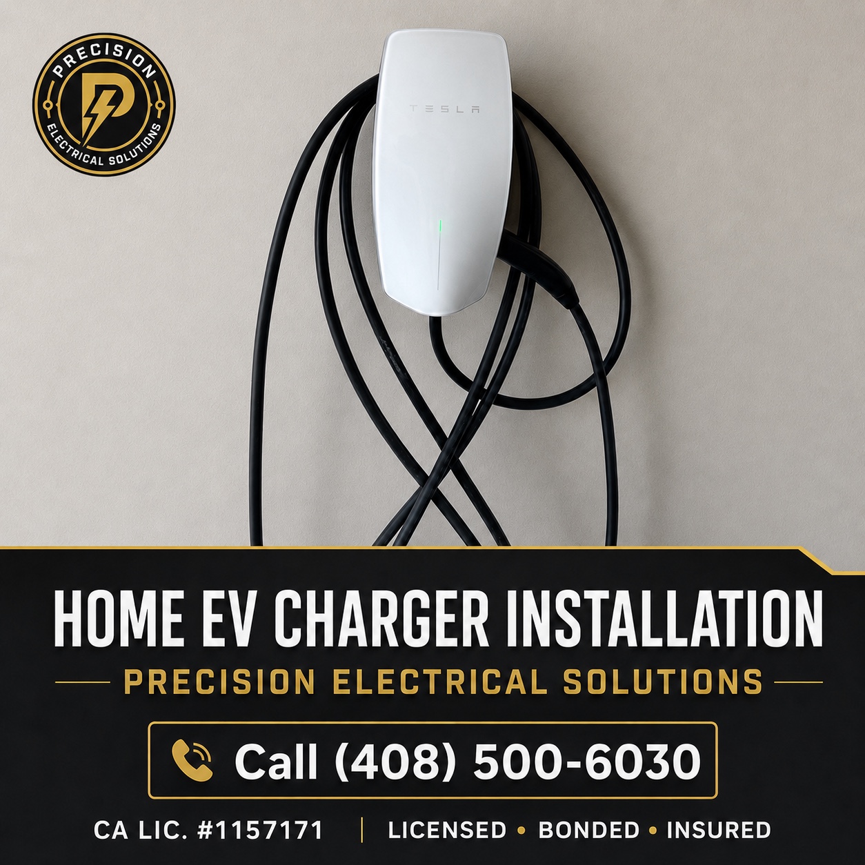 Home EV charger installation by Precision Electrical Solutions
